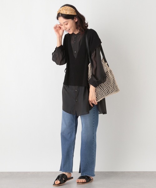 LEPSIM（レプシィム）の「レイヤードベスト　948378（Tシャツ/カットソー・レディース・ブラック/キャメル/グレー・FREE）」の6枚目の写真