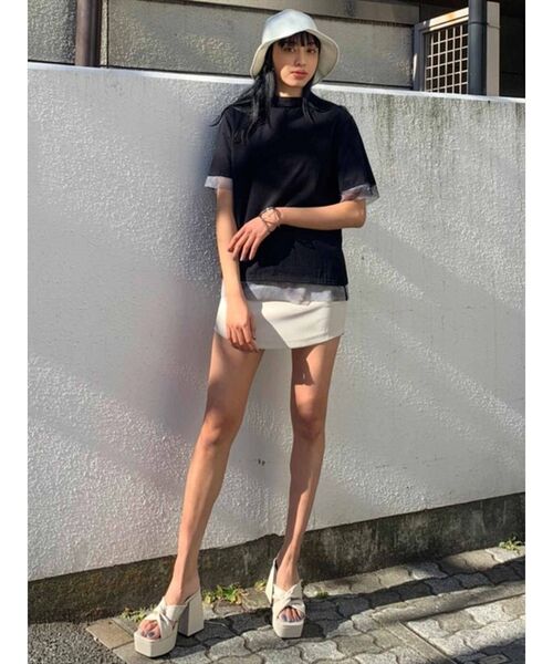 EMODA(エモダ)の「カーブミニスカート(スカート・レディース・ホワイト/ブラック/その他・SMALL/MEDIUM)」の14枚目の写真