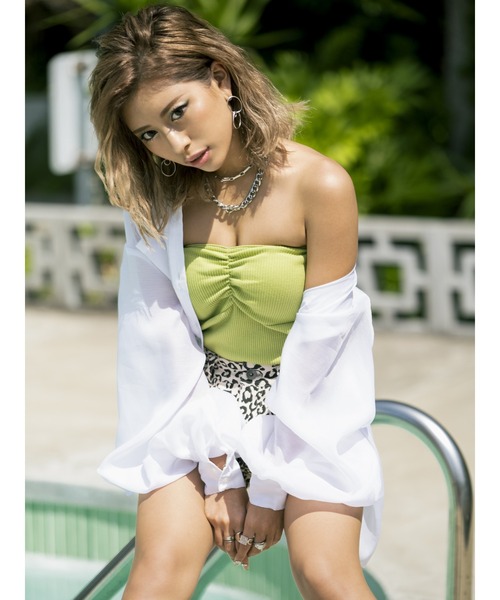 EGOIST（エゴイスト）の「ボリュームパフシアーシャツ（シャツ/ブラウス・レディース・ブラック/パープル/ホワイト・FREE）」の2枚目の写真