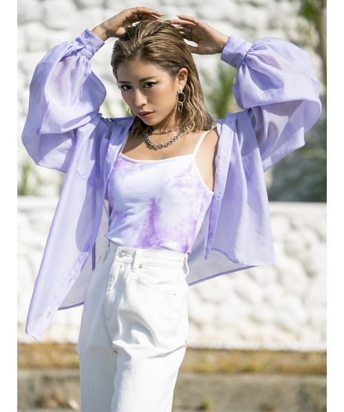 EGOIST（エゴイスト）の「ボリュームパフシアーシャツ（シャツ/ブラウス・レディース・ブラック/パープル/ホワイト・FREE）」の13枚目の写真