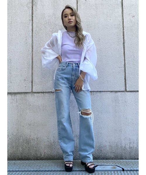 EGOIST（エゴイスト）の「ボリュームパフシアーシャツ（シャツ/ブラウス・レディース・ブラック/パープル/ホワイト・FREE）」の17枚目の写真