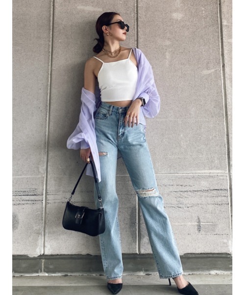 EGOIST（エゴイスト）の「ボリュームパフシアーシャツ（シャツ/ブラウス・レディース・ブラック/パープル/ホワイト・FREE）」の4枚目の写真