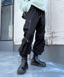 Chikashitsu + | 【Chikashitsu +】design wide cargo pants(カーゴパンツ)