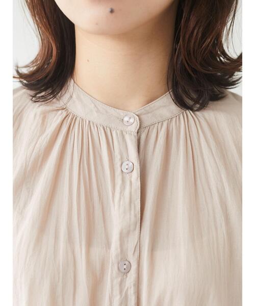 Green　Parks（グリーンパークス）の「I ギャザーゆったりチュニック＊（チュニック・レディース・ブラック/オレンジ/グレイッシュベージュ/オフホワイト・FREE）」の13枚目の写真