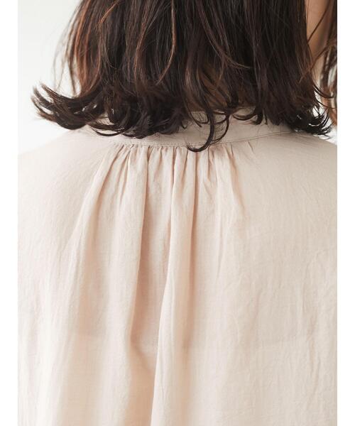 Green　Parks（グリーンパークス）の「I ギャザーゆったりチュニック＊（チュニック・レディース・ブラック/オレンジ/グレイッシュベージュ/オフホワイト・FREE）」の16枚目の写真