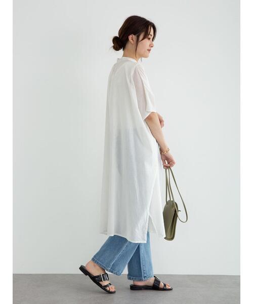 Green　Parks（グリーンパークス）の「I ギャザーゆったりチュニック＊（チュニック・レディース・ブラック/オレンジ/グレイッシュベージュ/オフホワイト・FREE）」の22枚目の写真