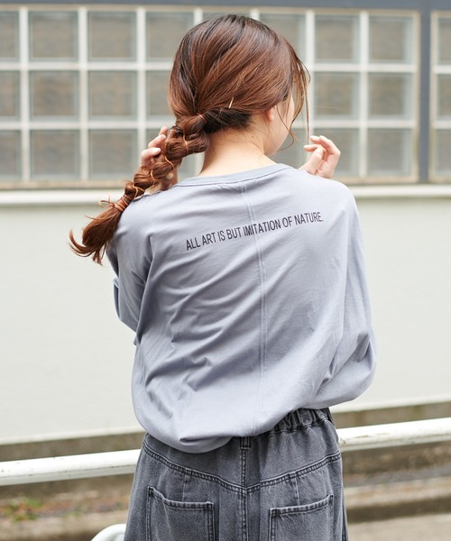 PUAL CE CIN（ピュアルセシン）の「ロゴプリントチュニック（Tシャツ/カットソー・レディース・ホワイト/ブラック/グレー/ピンク・FREE）」の19枚目の写真