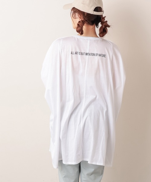 PUAL CE CIN（ピュアルセシン）の「ロゴプリントチュニック（Tシャツ/カットソー・レディース・ホワイト/ブラック/グレー/ピンク・FREE）」の18枚目の写真