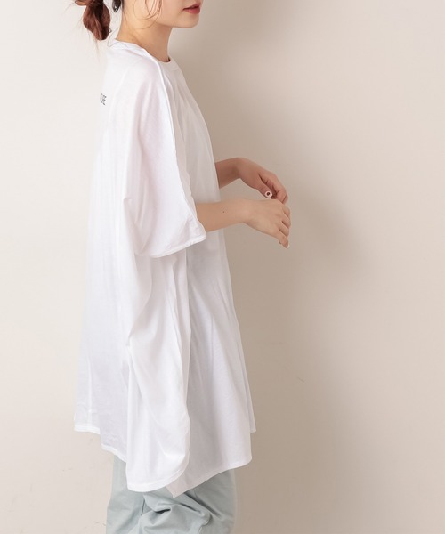 PUAL CE CIN（ピュアルセシン）の「ロゴプリントチュニック（Tシャツ/カットソー・レディース・ホワイト/ブラック/グレー/ピンク・FREE）」の12枚目の写真