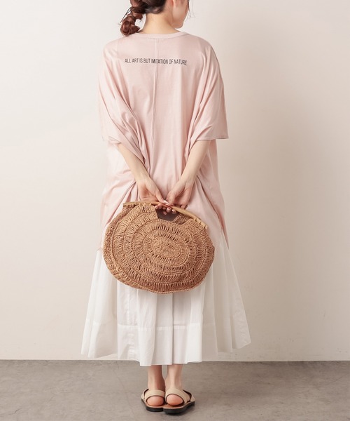 PUAL CE CIN（ピュアルセシン）の「ロゴプリントチュニック（Tシャツ/カットソー・レディース・ホワイト/ブラック/グレー/ピンク・FREE）」の15枚目の写真