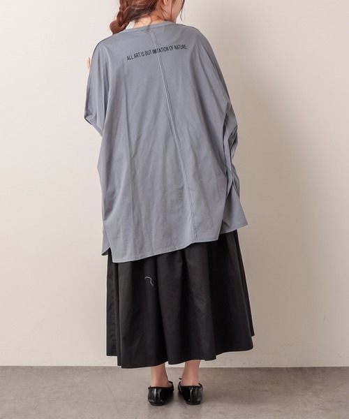 PUAL CE CIN（ピュアルセシン）の「ロゴプリントチュニック（Tシャツ/カットソー・レディース・ホワイト/ブラック/グレー/ピンク・FREE）」の20枚目の写真