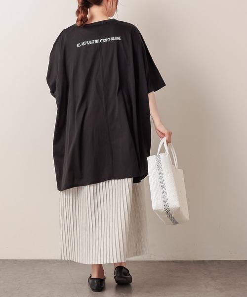 PUAL CE CIN（ピュアルセシン）の「ロゴプリントチュニック（Tシャツ/カットソー・レディース・ホワイト/ブラック/グレー/ピンク・FREE）」の17枚目の写真