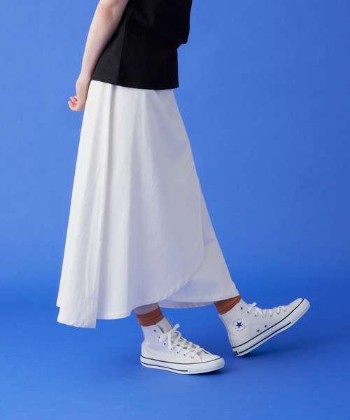 manana suerte（マニャーナスエルテ）の「コットンオーバースカート（スカート・レディース・ホワイト/ブラック・FREE）」の4枚目の写真
