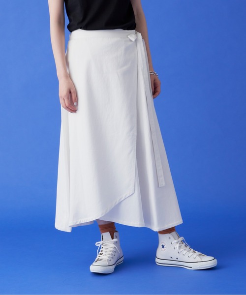 manana suerte（マニャーナスエルテ）の「コットンオーバースカート（スカート・レディース・ホワイト/ブラック・FREE）」の3枚目の写真