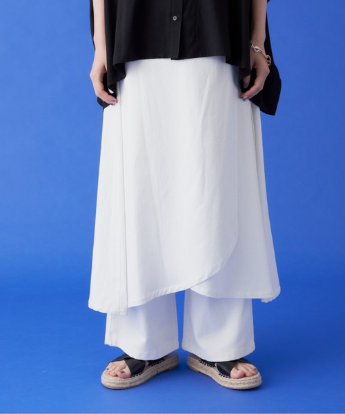 manana suerte（マニャーナスエルテ）の「コットンオーバースカート（スカート・レディース・ホワイト/ブラック・FREE）」の7枚目の写真