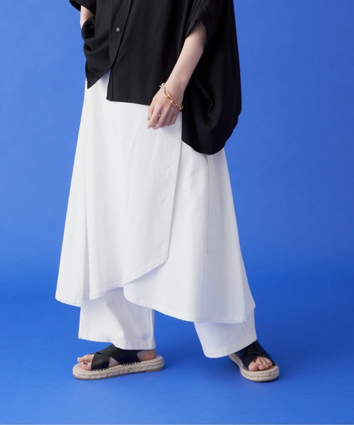 manana suerte（マニャーナスエルテ）の「コットンオーバースカート（スカート・レディース・ホワイト/ブラック・FREE）」の8枚目の写真
