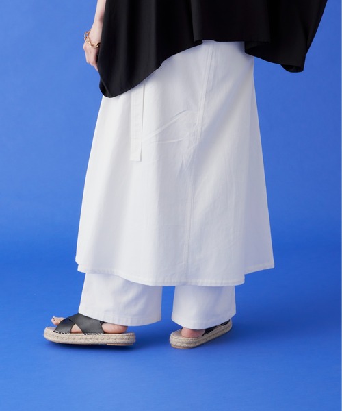 manana suerte（マニャーナスエルテ）の「コットンオーバースカート（スカート・レディース・ホワイト/ブラック・FREE）」の11枚目の写真