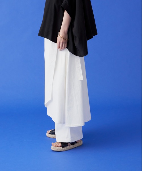 manana suerte（マニャーナスエルテ）の「コットンオーバースカート（スカート・レディース・ホワイト/ブラック・FREE）」の10枚目の写真