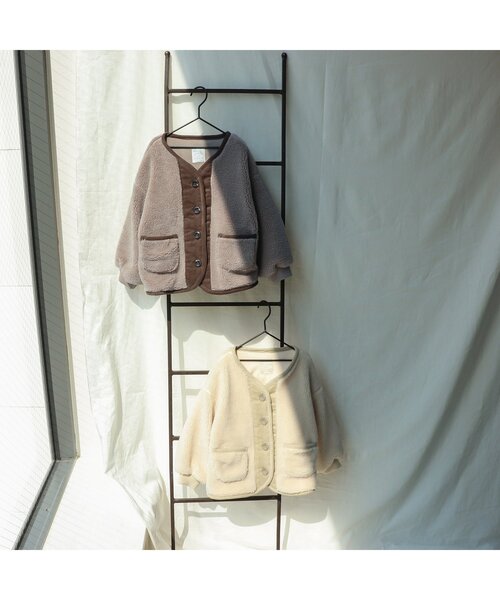 apres les cours（アプレレクール）の「コーデュロイ×ボアアウター（テーラードジャケット・キッズ・ベージュ/ブラウン・100/90/110/120/140/130/80）」の16枚目の写真