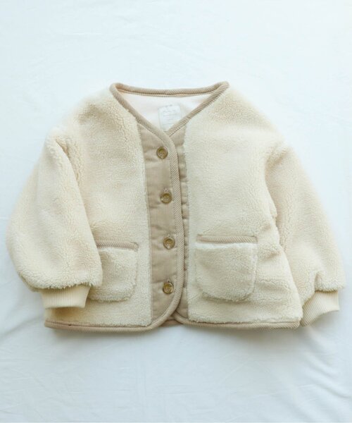 apres les cours（アプレレクール）の「コーデュロイ×ボアアウター（テーラードジャケット・キッズ・ベージュ/ブラウン・100/90/110/120/140/130/80）」の13枚目の写真