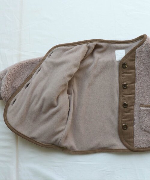 apres les cours（アプレレクール）の「コーデュロイ×ボアアウター（テーラードジャケット・キッズ・ベージュ/ブラウン・100/90/110/120/140/130/80）」の7枚目の写真