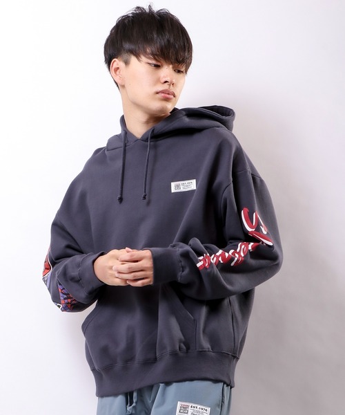 VISION STREET WEAR(ヴィジョンストリートウェア)の「【VISION STREET WEAR】スリーブロゴ裏毛フーディー(パーカー・メンズ・チャコールグレー/ブルー/キナリ・M/L)」の22枚目の写真