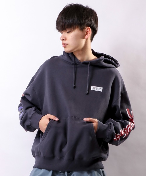 VISION STREET WEAR(ヴィジョンストリートウェア)の「【VISION STREET WEAR】スリーブロゴ裏毛フーディー(パーカー・メンズ・チャコールグレー/ブルー/キナリ・M/L)」の21枚目の写真