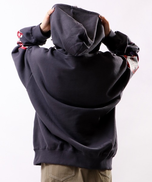 VISION STREET WEAR(ヴィジョンストリートウェア)の「【VISION STREET WEAR】スリーブロゴ裏毛フーディー(パーカー・メンズ・チャコールグレー/ブルー/キナリ・M/L)」の19枚目の写真