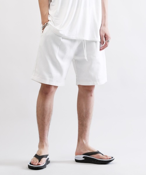 Lulu ＆ Arnie（るるあんどあーにー）の「ビストロ シェフパンツ コットン イージー ショートパンツ ユニセックス -bistro chef work short pants -（その他パンツ・メンズ・ブラック/オリーブ/ベージュ/ホワイト/ネイビー・LARGE/MEDIUM/X-LARGE）」の2枚目の写真