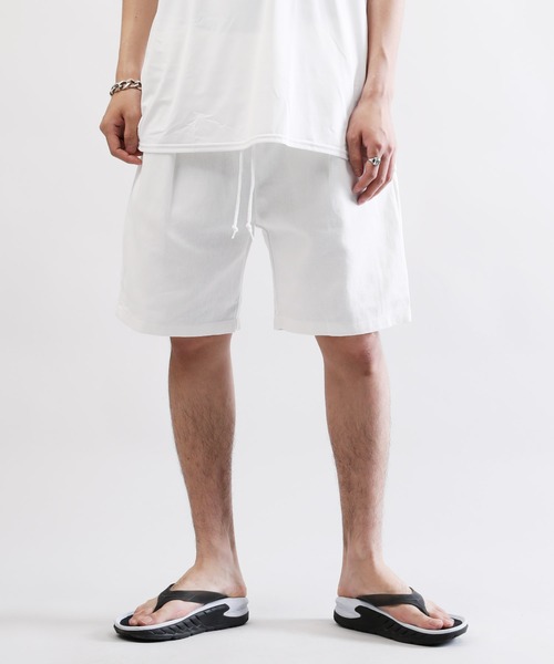 Lulu ＆ Arnie（るるあんどあーにー）の「ビストロ シェフパンツ コットン イージー ショートパンツ ユニセックス -bistro chef work short pants -（その他パンツ・メンズ・ブラック/オリーブ/ベージュ/ホワイト/ネイビー・LARGE/MEDIUM/X-LARGE）」の7枚目の写真