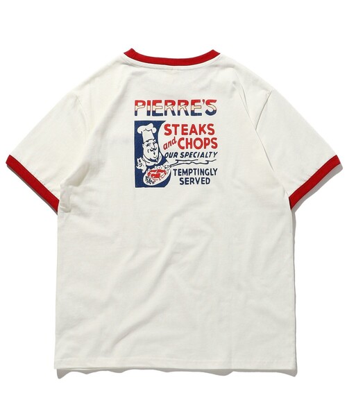 FREAK'S STORE（フリークスストア）の「WEB限定 US SHOP SIGN バックプリントリンガーTシャツ/トリムTシャツ（Tシャツ/カットソー・メンズ・オフホワイト/レモンイエロー・LARGE/X-LARGE/MEDIUM）」の2枚目の写真