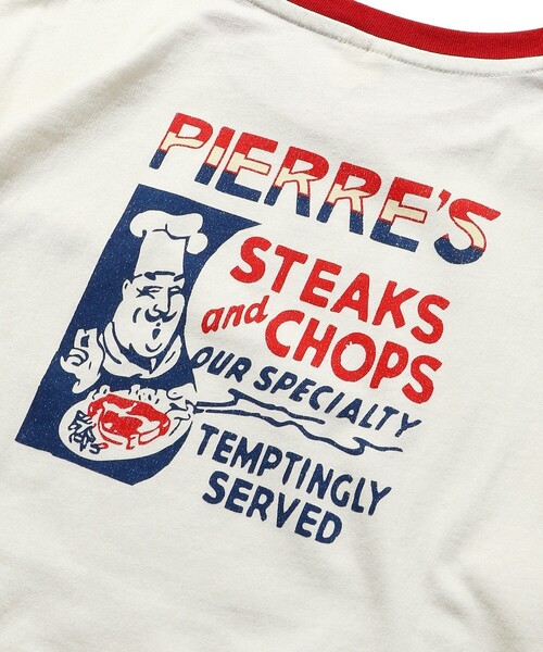 FREAK'S STORE（フリークスストア）の「WEB限定 US SHOP SIGN バックプリントリンガーTシャツ/トリムTシャツ（Tシャツ/カットソー・メンズ・オフホワイト/レモンイエロー・LARGE/X-LARGE/MEDIUM）」の10枚目の写真