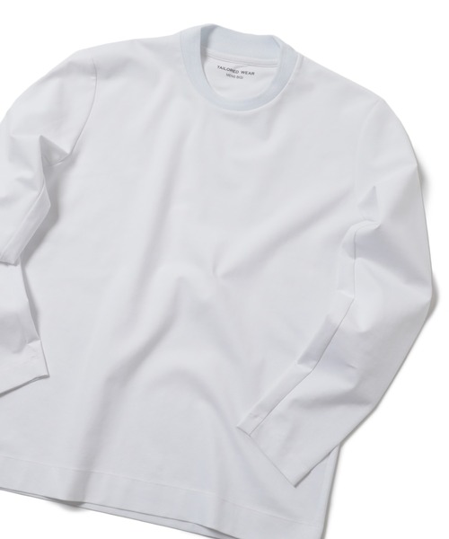 MEN'S BIGI(メンズビギ)の「シルケットスムースクルーネックカットソー/TAILORED WEARライン(Tシャツ/カットソー・メンズ・ホワイト/グレイッシュベージュ/ターコイズブルー/ネイビー・01/02/03)」の2枚目の写真