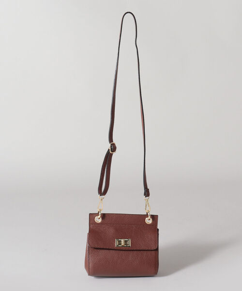 AULENTTI（オウレンティ）の「【AULENTTI/オーレンティ】ひねり金具フラップミニポシェット（ショルダーバッグ・レディース・ブラウン/ブラック・FREE）」の10枚目の写真