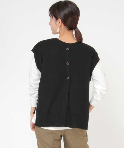 ikka（イッカ）の「ニットベストアンサンブル21AW（アンサンブル・レディース・ブラック/ベージュ/イエロー・M/L）」の2枚目の写真