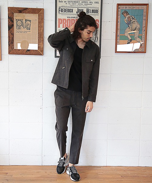 RATTLE TRAP（ラトルトラップ）の「【セットアップ対応】エアリーフラノCPOブルゾン（ブルゾン・メンズ・ブラック/ブラウン/グレイッシュベージュ/チャコール・LL/S/M/L）」の18枚目の写真