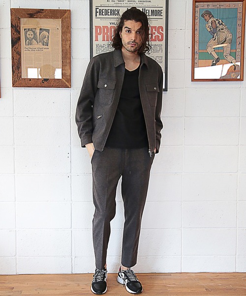 RATTLE TRAP（ラトルトラップ）の「【セットアップ対応】エアリーフラノCPOブルゾン（ブルゾン・メンズ・ブラック/ブラウン/グレイッシュベージュ/チャコール・LL/S/M/L）」の21枚目の写真