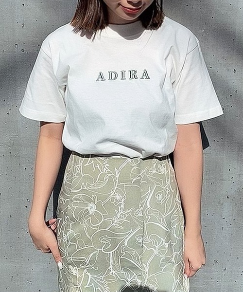 ADIRA（アディラ）の「プックリシシュウT（Tシャツ/カットソー・レディース・ホワイト/スミクロ・SMALL）」の14枚目の写真