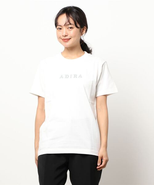ADIRA（アディラ）の「プックリシシュウT（Tシャツ/カットソー・レディース・ホワイト/スミクロ・SMALL）」の5枚目の写真