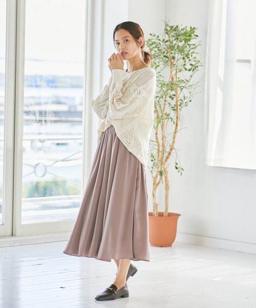 Rewde(ルゥデ)の「クロシェ編みニットプルオーバー(1R14-08186)(ニット/セーター・レディース・ホワイト/ブルー/グレー系1・M)」の7枚目の写真