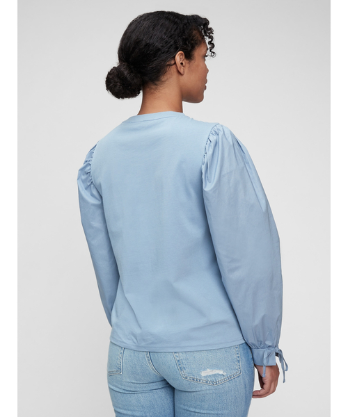 GAP（ギャップ）の「袖異素材コンシャストップス（シャツ/ブラウス・レディース・その他/ホワイト系その他/ブラック系その他/ブルー系その他・S/M/L/XL/XS/XXS）」の13枚目の写真