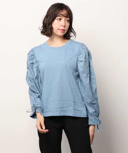 GAP（ギャップ）の「袖異素材コンシャストップス（シャツ/ブラウス・レディース・その他/ホワイト系その他/ブラック系その他/ブルー系その他・S/M/L/XL/XS/XXS）」の9枚目の写真