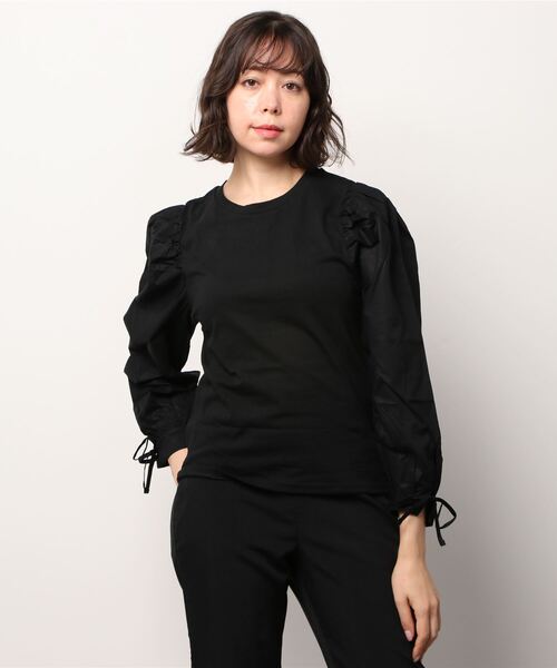 GAP（ギャップ）の「袖異素材コンシャストップス（シャツ/ブラウス・レディース・その他/ホワイト系その他/ブラック系その他/ブルー系その他・S/M/L/XL/XS/XXS）」の10枚目の写真