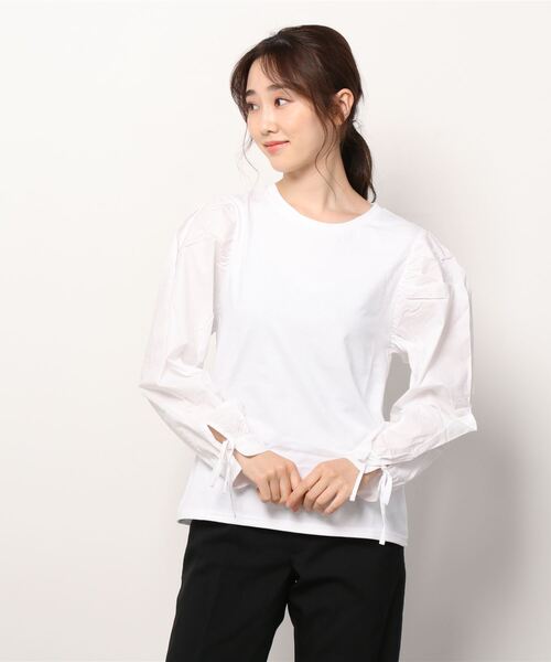 GAP（ギャップ）の「袖異素材コンシャストップス（シャツ/ブラウス・レディース・その他/ホワイト系その他/ブラック系その他/ブルー系その他・S/M/L/XL/XS/XXS）」の11枚目の写真