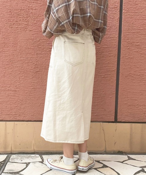 apres jour（アプレジュール）の「ステッチナロースカート【ZOZOTOWN限定アイテム】（スカート・レディース・ブラック/アイボリー/ブラウン系その他・SMALL/MEDIUM/X-LARGE）」の9枚目の写真