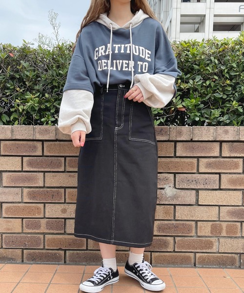 apres jour（アプレジュール）の「ステッチナロースカート【ZOZOTOWN限定アイテム】（スカート・レディース・ブラック/アイボリー/ブラウン系その他・SMALL/MEDIUM/X-LARGE）」の17枚目の写真