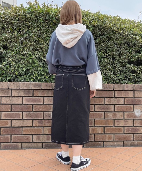 apres jour（アプレジュール）の「ステッチナロースカート【ZOZOTOWN限定アイテム】（スカート・レディース・ブラック/アイボリー/ブラウン系その他・SMALL/MEDIUM/X-LARGE）」の19枚目の写真