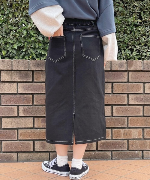 apres jour（アプレジュール）の「ステッチナロースカート【ZOZOTOWN限定アイテム】（スカート・レディース・ブラック/アイボリー/ブラウン系その他・SMALL/MEDIUM/X-LARGE）」の16枚目の写真