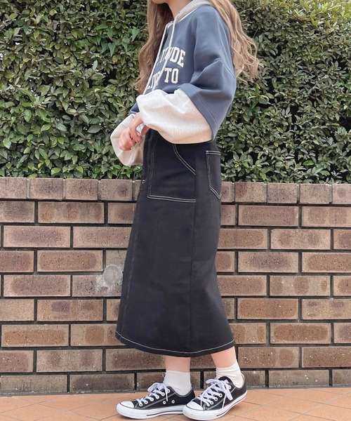 apres jour（アプレジュール）の「ステッチナロースカート【ZOZOTOWN限定アイテム】（スカート・レディース・ブラック/アイボリー/ブラウン系その他・SMALL/MEDIUM/X-LARGE）」の18枚目の写真