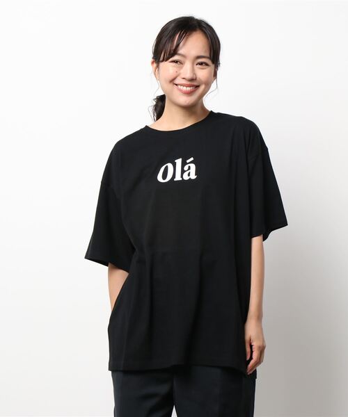 Abahouse Devinette(ドゥヴィネット)の「【Mylanka】《Ola》ロゴTシャツ(Tシャツ/カットソー・レディース・ホワイト/ベージュ/ブラック・フリー)」の2枚目の写真